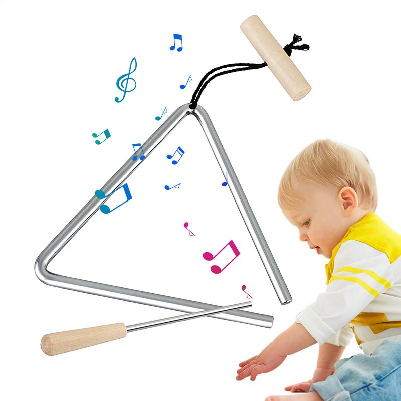 Musical Instrument Chimes - เพลงสามเหลี่ยมเครื่องดนตรีเหล็กเพลงมือเครื่องดนตรีเหล็กสามเหลี่ยม Percussion Bell Strikers สําหรับ Rhythm