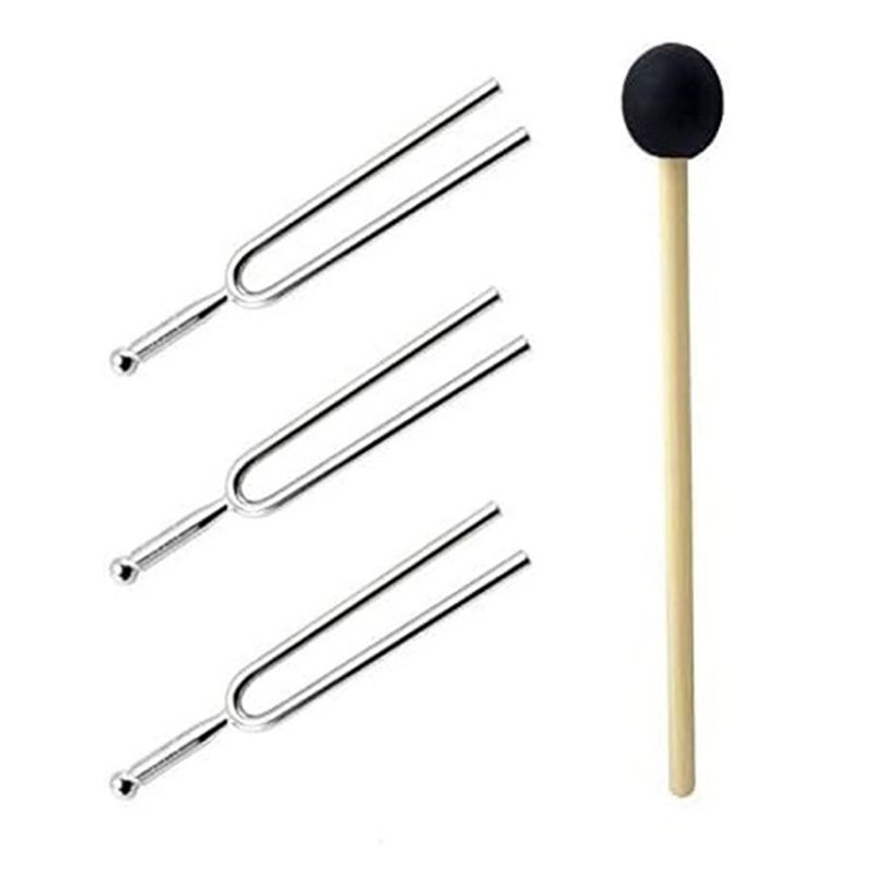 Musical Instrument Tuning Guitar Tuner. Standard Guitar Tuning - AA90-3PCS A440hz ตะเกียงเสียงแหลมโลหะสีเงินพร้อมซิลิโคนค้อนมาตรฐาน A 440 เฮิร์ตไวโอลินกีตาร์จูนเนอร์เครื่องดนตรี