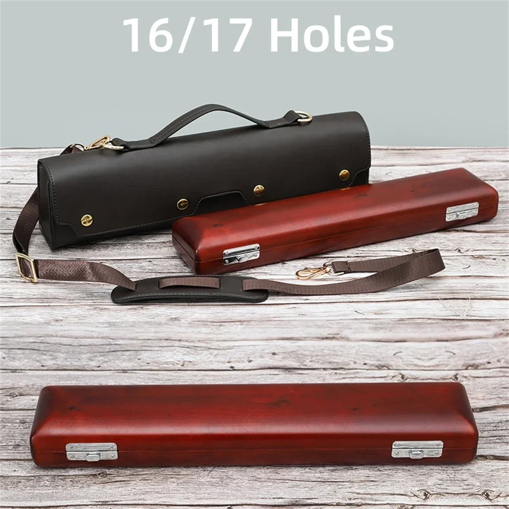 Musical Instrument Box - กล่องเก็บของแบบพกพาสำหรับขลุ่ย 16 17 รู หนัง PU