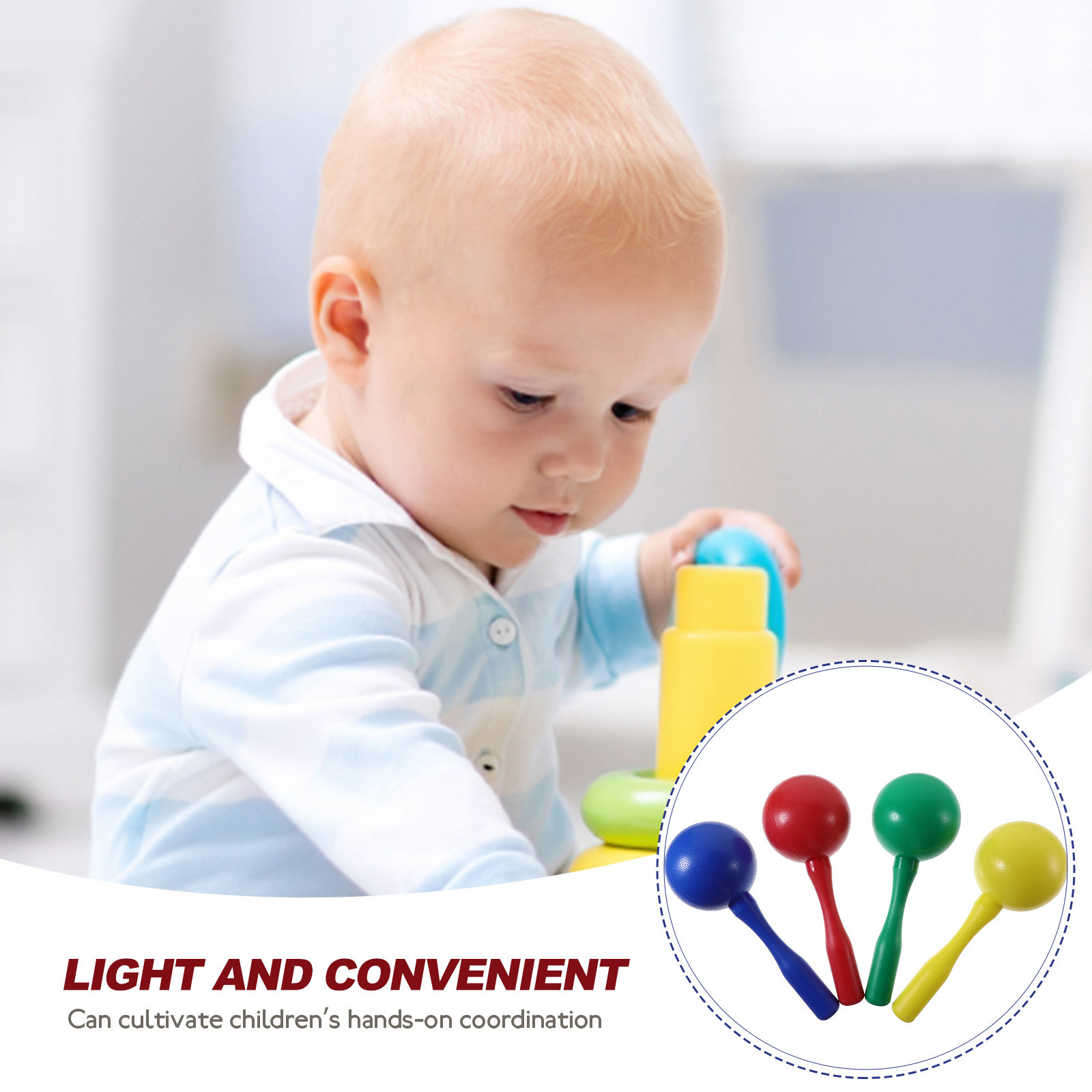 8 ชิ้น ชุดมารากัส เครื่องดนตรี - Musical Instrument Maraca บทวิจารณ์และราคา