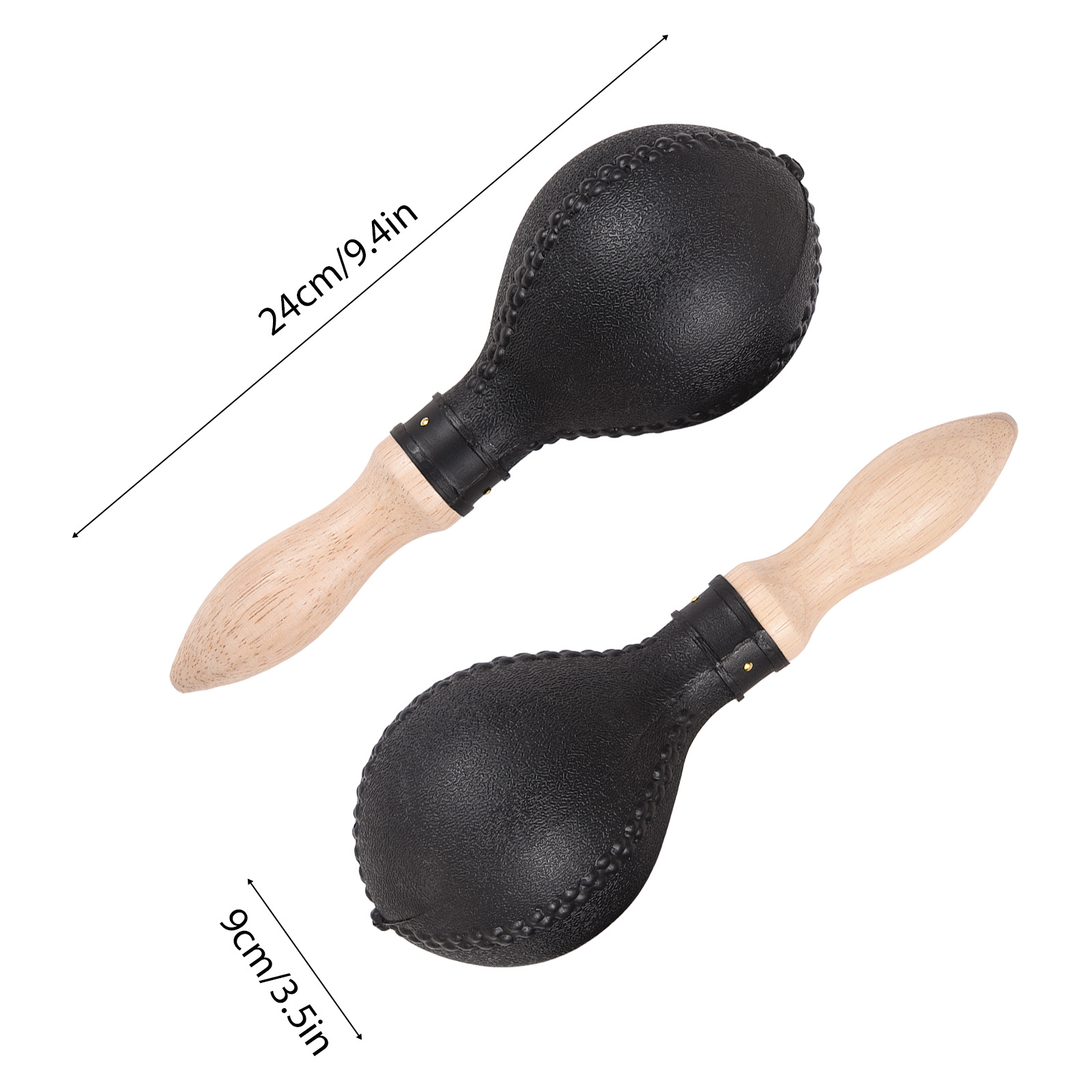 มาราคาสสีดำ 1 คู่ ขนาด 25 ซม.  - Musical Instrument Maraca บทวิจารณ์และราคา