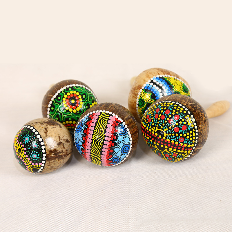 ทาสีกะลามะพร้าว Maracas กะลามะ - Musical Instrument Maraca บทวิจารณ์และราคา