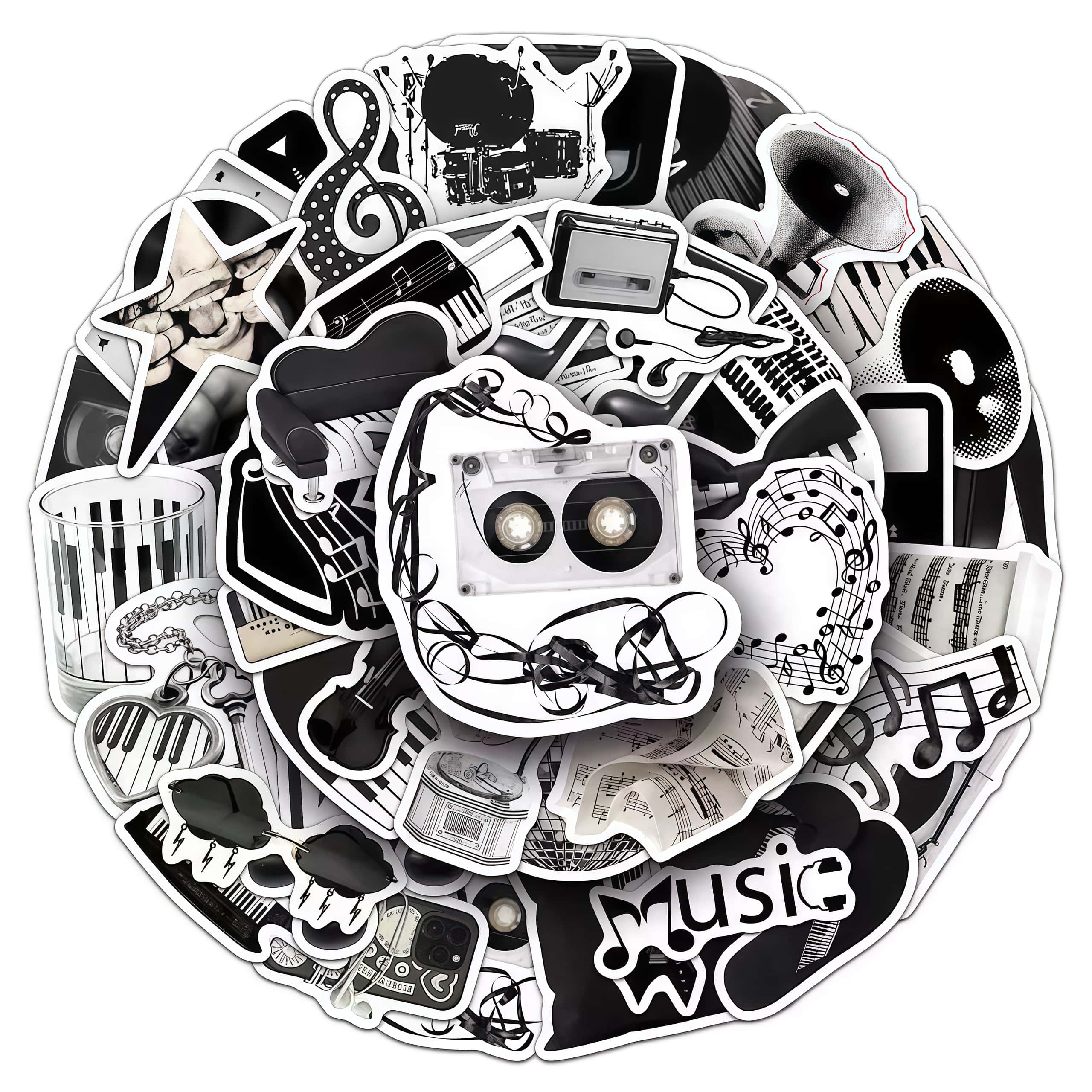 สติกเกอร์เครื่องดนตรีสีดำขาว 5 - Musical Instrument Tabla บทวิจารณ์และราคา